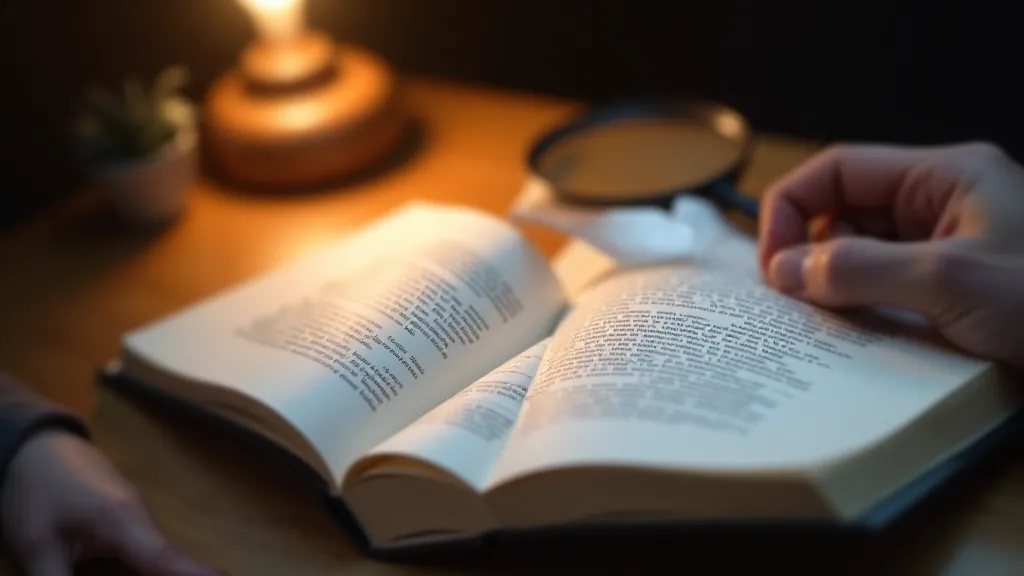 Open reference book with highlighted sections on desk